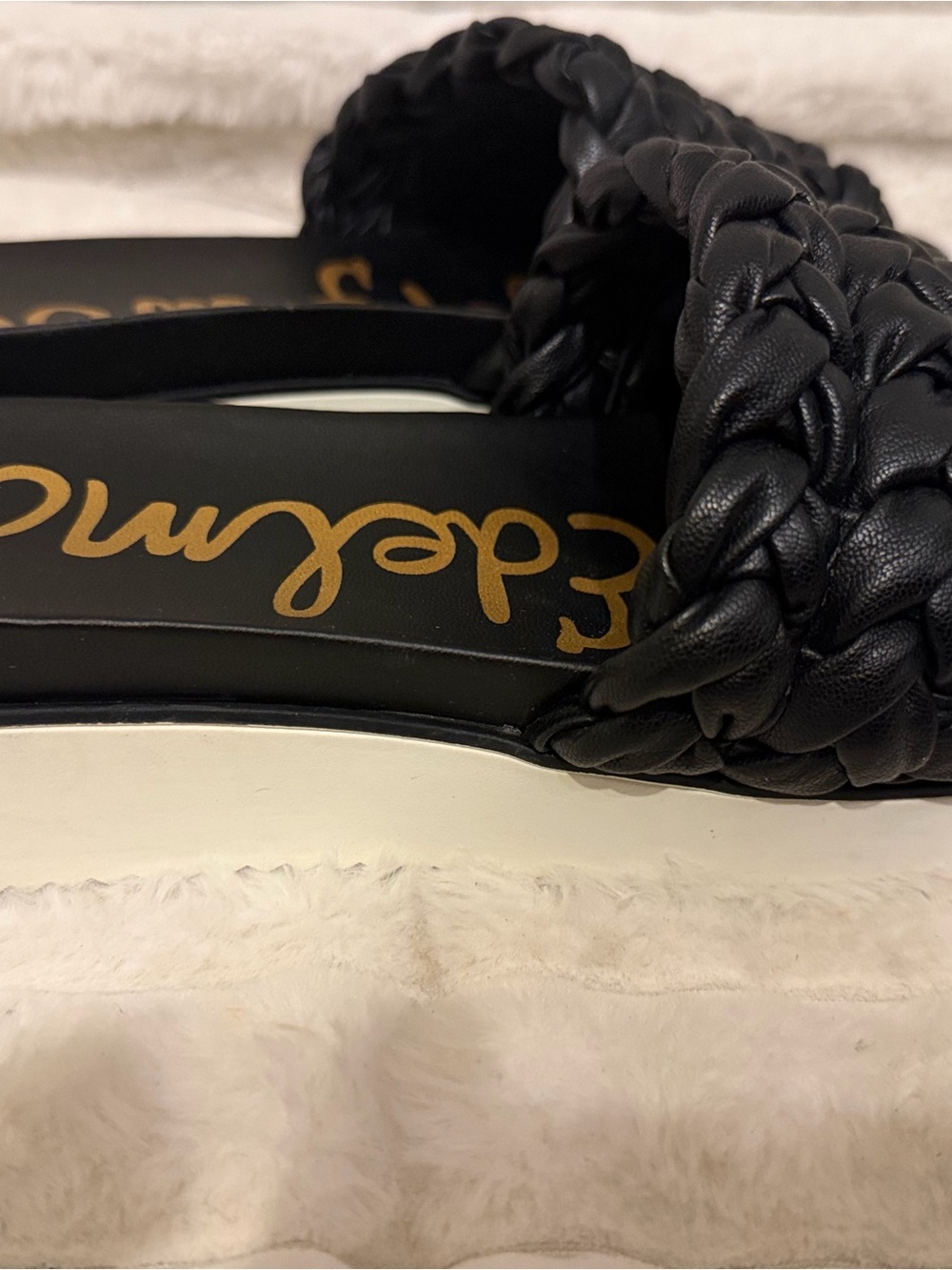 Sam Edelman Black Braided Slide Sandals - Picture 2 of 6